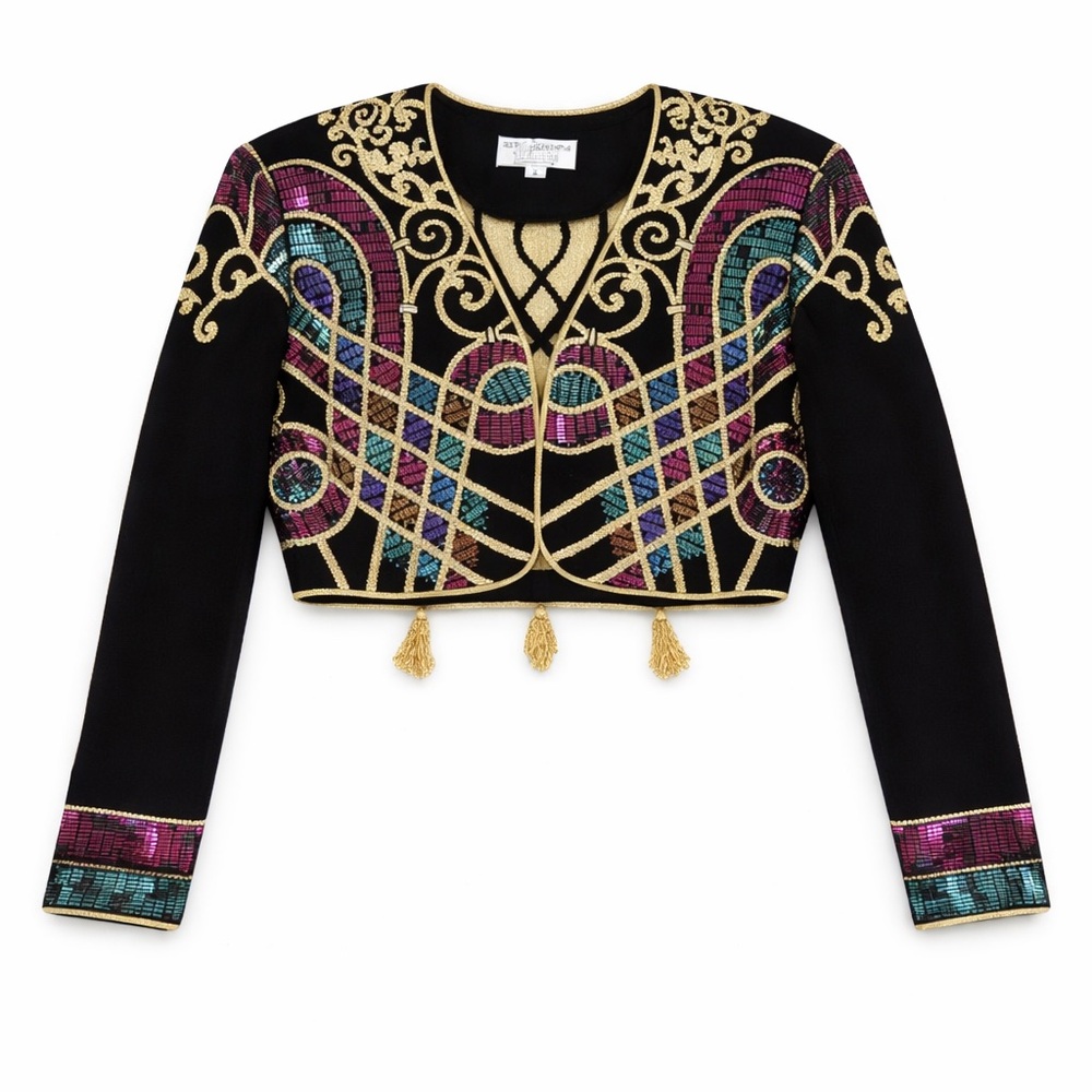 ST. JOHN Evening Mosaic Beaded Couture Jacket | Size 10 | Rare